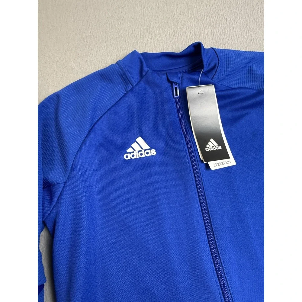 Adidas Jacket Kids Small Blue AEROREADY Track Top Soccer Football FS7100‎ Youth
